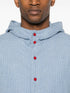 hooded gingham-check shirt